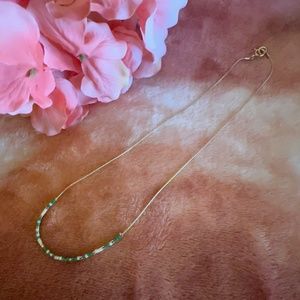 Dot & Dash Forty and Fabulous Choker with Green and Gold Beads (NWT)